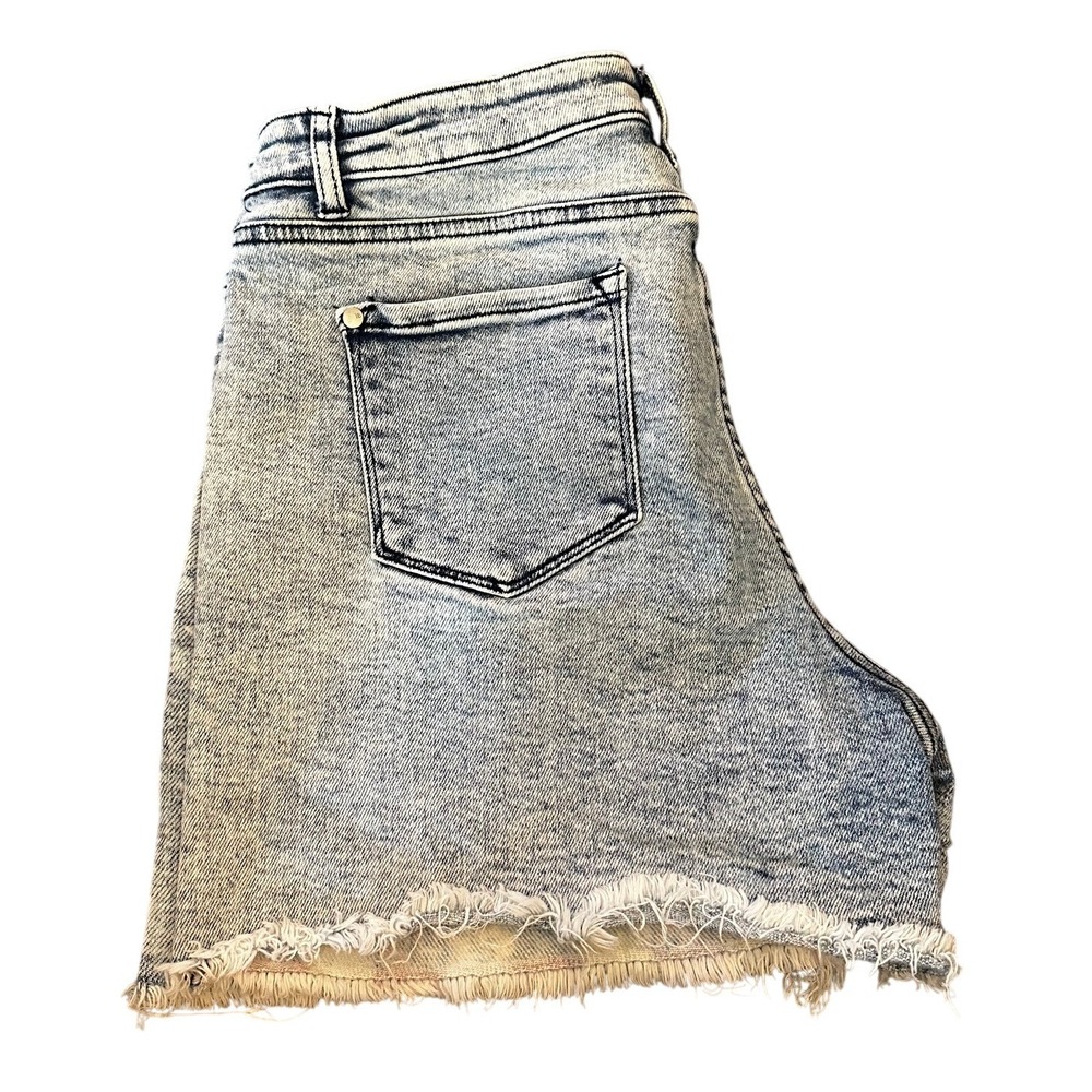 Judy Blue American Flag Stars And Stripes Acid Wash Denim Shorts Women's XL - Picture 3 of 5
